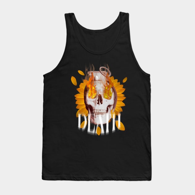 Skull grenade with burning eyes Tank Top by Street Tempo